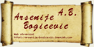 Arsenije Bogičević vizit kartica